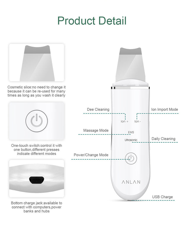 skin spatula
ultrasonic face scrubber
skin scrubber