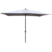 10x6.5ft Rectangular Solar LED Patio Umbrellas