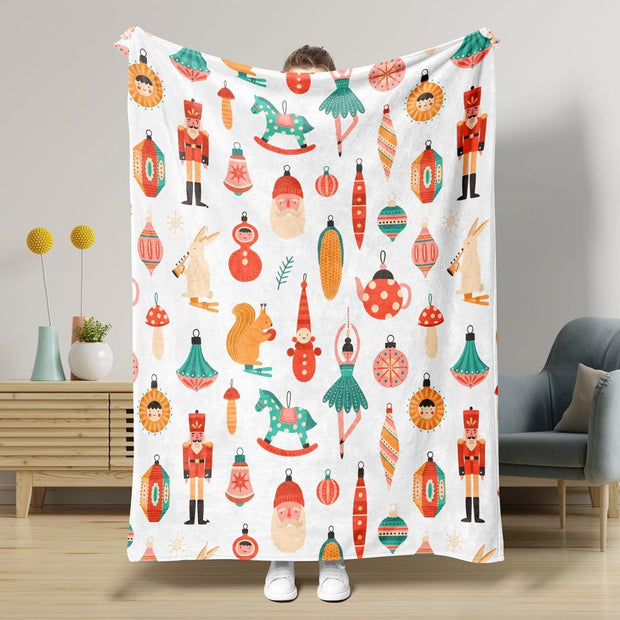 Nutcracker Pattern Blanket Boy Girl Christmas Gift Four Seasons