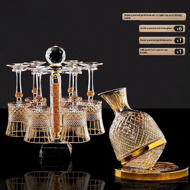 Good-looking Light Luxury Gold Crystal Household Rotating Gyro