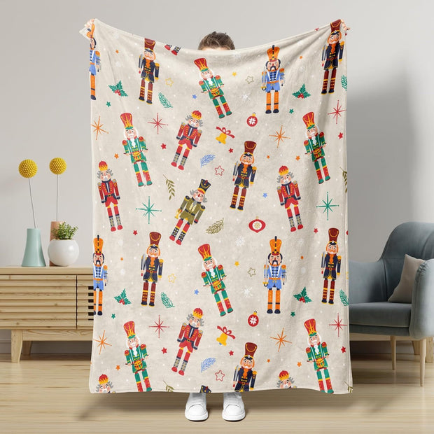 Nutcracker Pattern Blanket Boy Girl Christmas Gift Four Seasons