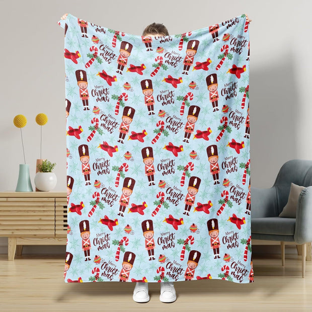 Nutcracker Pattern Blanket Boy Girl Christmas Gift Four Seasons