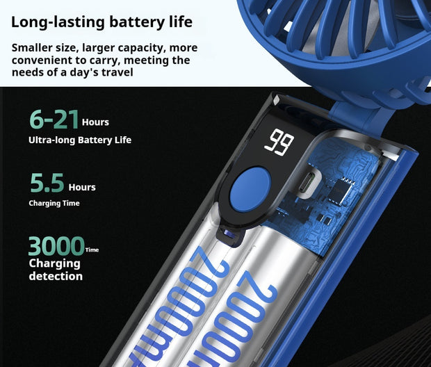 Portable Mini Handheld Fan Hanging Neck Camping USB
