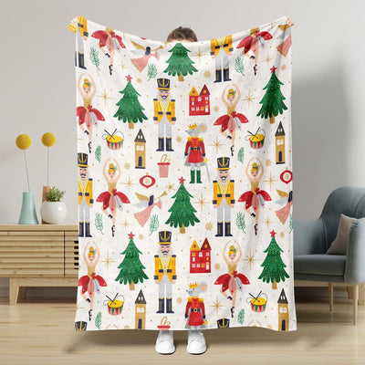 Nutcracker Pattern Blanket Boy Girl Christmas Gift Four Seasons