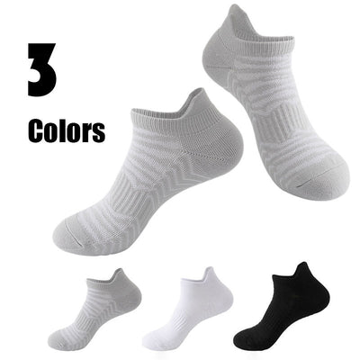 3 Pairs Men Low Athletic Socks Cushion Running Socks