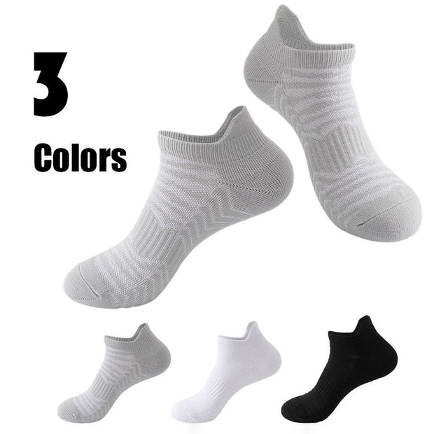 3 Pairs Men Low Athletic Socks Cushion Running Socks