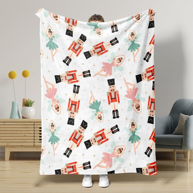 Nutcracker Pattern Blanket Boy Girl Christmas Gift Four Seasons