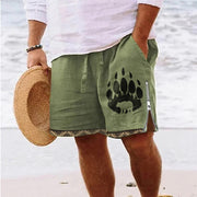 Heat Transfer Patch Men's Full Cotton Casual Shorts Summer Beach Pants
