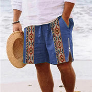 Heat Transfer Patch Men's Full Cotton Casual Shorts Summer Beach Pants